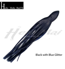 HOLO HOLO HAWAII (HHH) HHH, 7" SQUID LURE SKIRT BLACK BLUE GLITTER #1302
