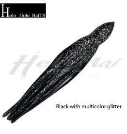 HOLO HOLO HAWAII (HHH) HH, 9" SQUID SKIRT BLACK SILVER GLITTER 1301