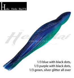 HOLO HOLO HAWAII (HHH) HHH, 9" SQUID LURE SKIRT GREEN BLUE PURPLE #1298