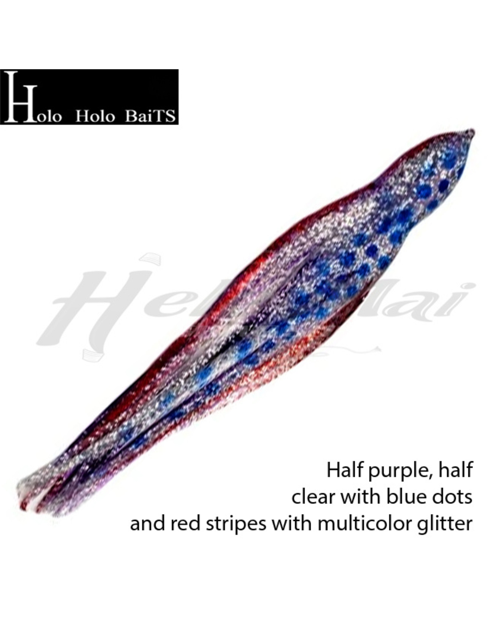 HOLO HOLO HAWAII (HHH) HHH, 7" SQUID LURE SKIRT DOTS GLITTER PURPLE #1152