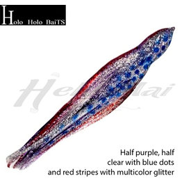HOLO HOLO HAWAII (HHH) HHH, 9" SQUID LURE SKIRT PURPLE GLITTER DOTS #1152