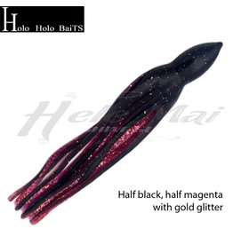 HOLO HOLO HAWAII (HHH) HHH, 9" SQUID LURE SKIRT BLACK MAVIS GLITTER #1108