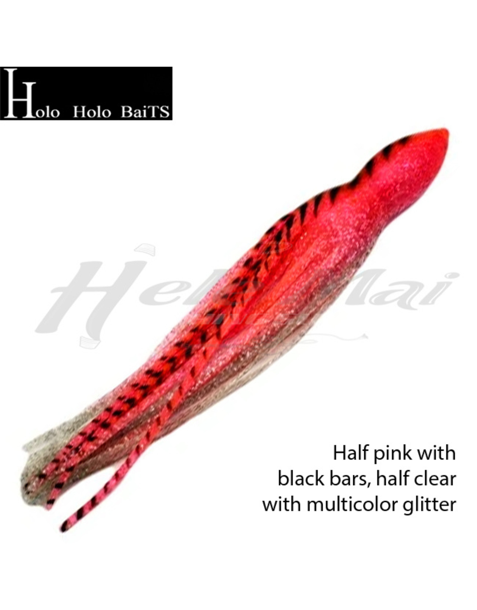 HOLO HOLO HAWAII (HHH) HHH, 9" SQUID LURE SKIRT PINK BARS GLITTER #995