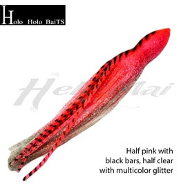 HOLO HOLO HAWAII (HHH) HHH, 9" SQUID LURE SKIRT PINK BARS GLITTER #995