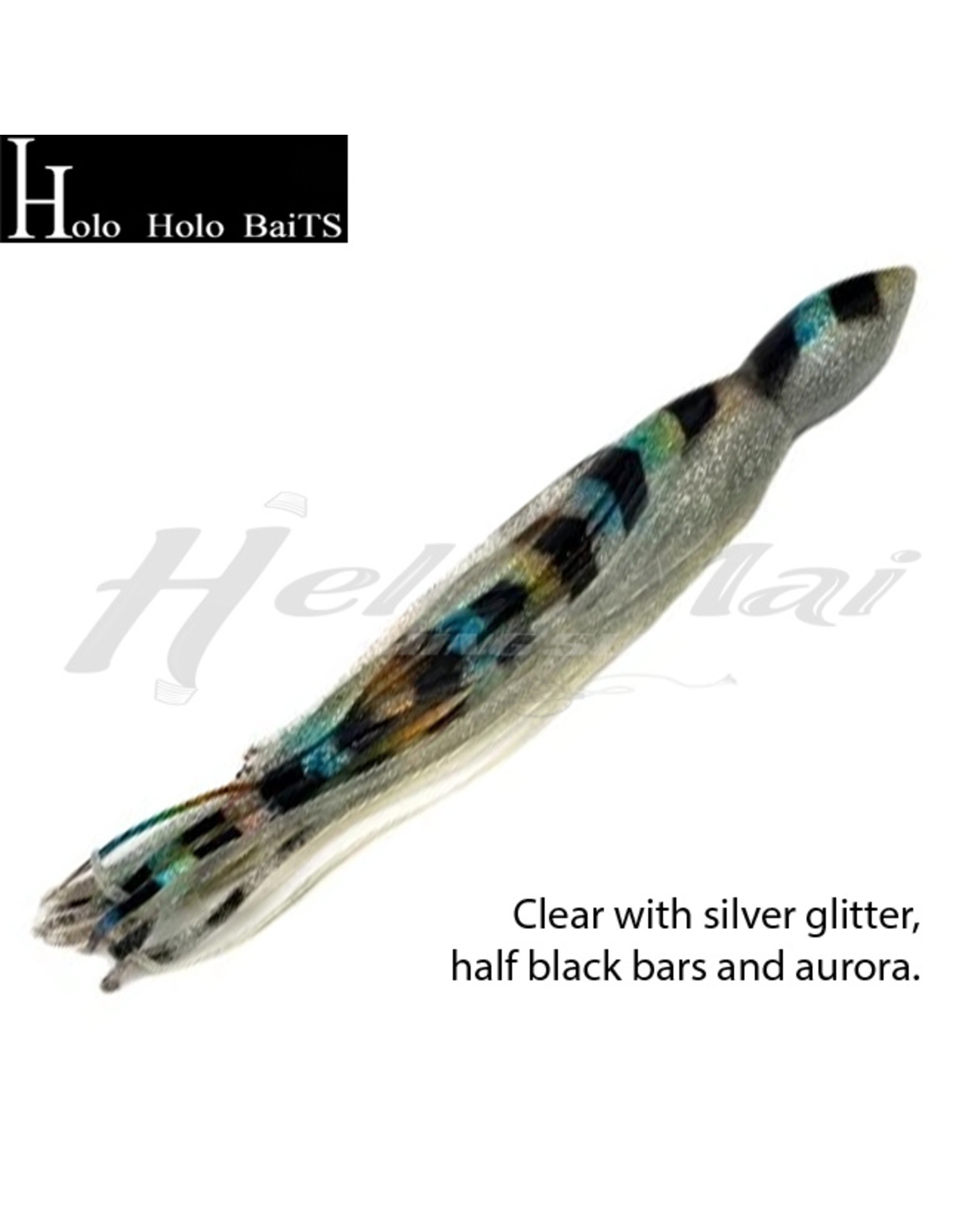 HOLO HOLO HAWAII (HHH) HHH, 7" SQUID LURE SKIRT BARS SILVER GLITTER #992