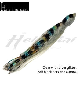 HOLO HOLO HAWAII (HHH) HHH, 7" SQUID LURE SKIRT BARS SILVER GLITTER #992