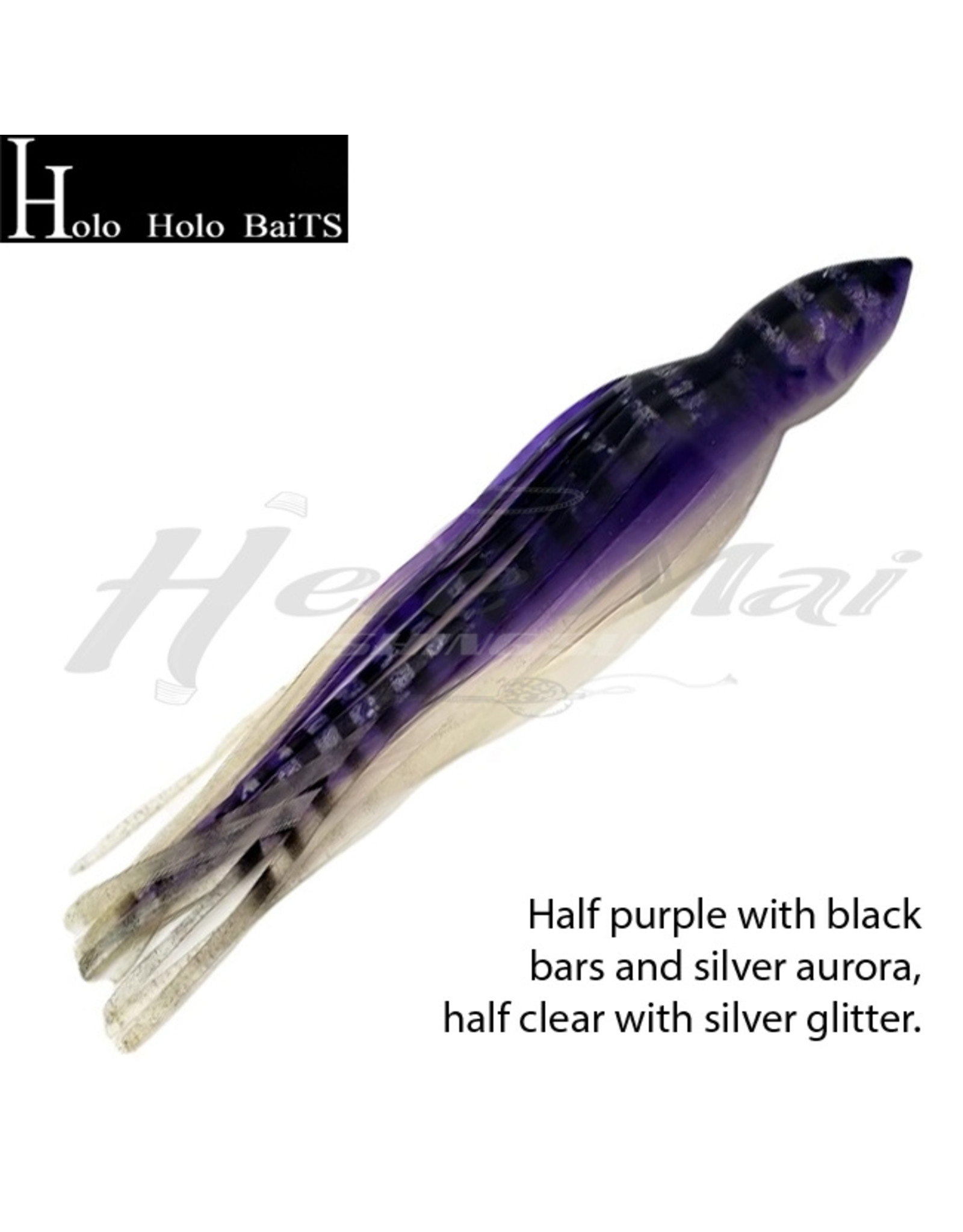 HOLO HOLO HAWAII (HHH) HHH, 9" SQUID LURE SKIRT MILKY BLACK PURPLE #799