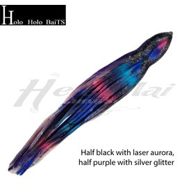 HOLO HOLO HAWAII (HHH) HHH, 9" SQUID LURE SKIRT RAINBOW BARS BLACK BLUE #712