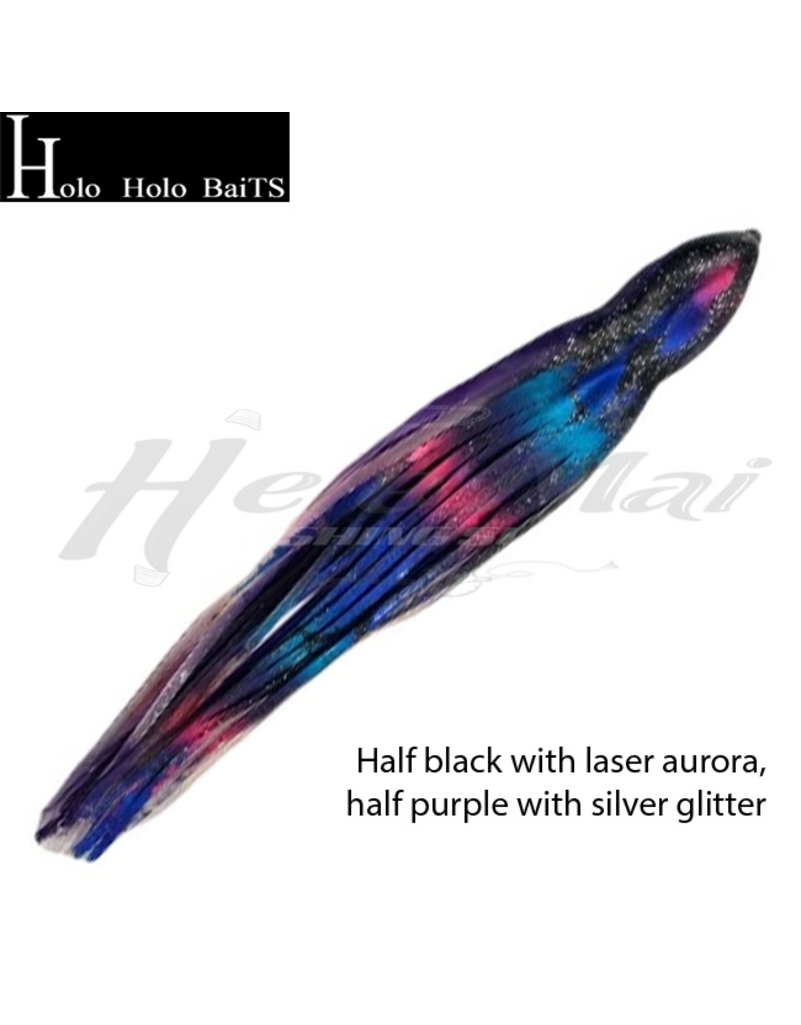 HOLO HOLO HAWAII (HHH) HHH, 7" SQUID LURE SKIRT RAINBOW BARS BLACK BLUE #712