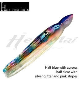 HOLO HOLO HAWAII (HHH) HHH, 9" SQUID LURE SKIRT RAINBOW GAY CLEAR #711