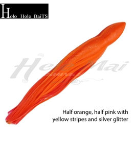HOLO HOLO HAWAII (HHH) HHH, 9" SQUID LURE SKIRT ORANGE PINK YELLOW #670