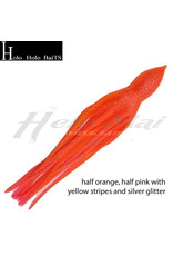 HOLO HOLO HAWAII (HHH) HHH, 9" SQUID LURE SKIRT ORANGE PINK SILVER STRIPE #657