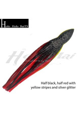 HOLO HOLO HAWAII (HHH) HHH, 9" SQUID LURE SKIRT BLACK RED GLITTER #654