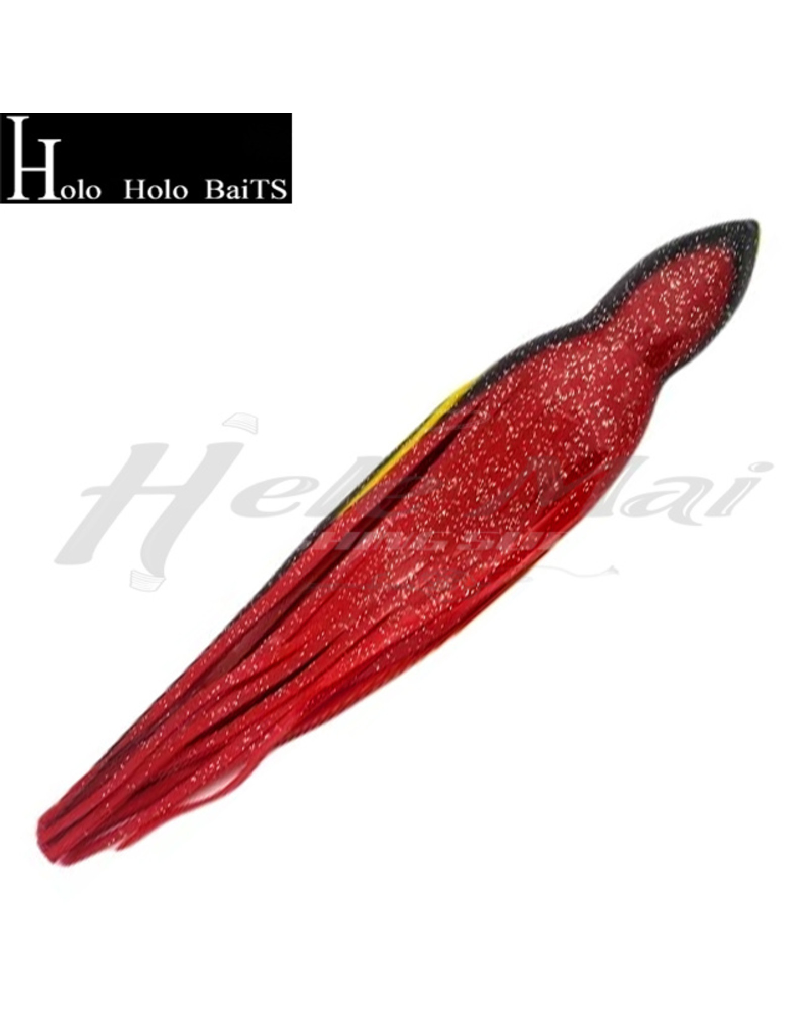 HOLO HOLO HAWAII (HHH) HHH, 9" SQUID LURE SKIRT BLACK RED GLITTER #654