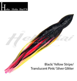 HOLO HOLO HAWAII (HHH) HHH, 7" SQUID LURE SKIRT BLACK YELLOW RED #652