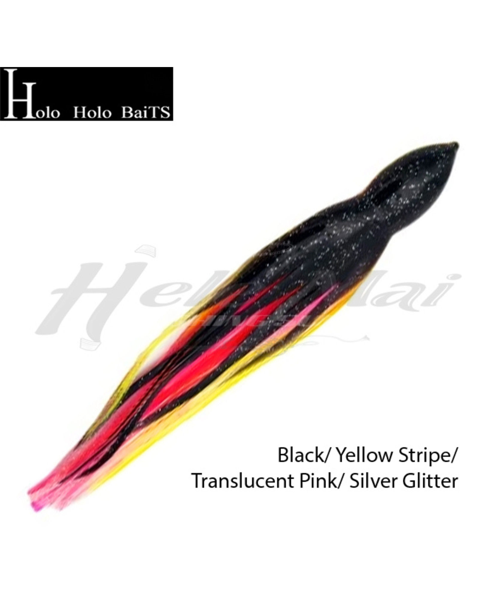 HOLO HOLO HAWAII (HHH) HHH, 9" SQUID LURE SKIRT BLACK YELLOW RED #652
