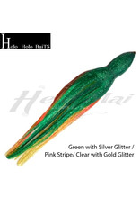 HOLO HOLO HAWAII (HHH) HHH, 7" SQUID LURE SKIRT GREEN GOLD GLITTER #650