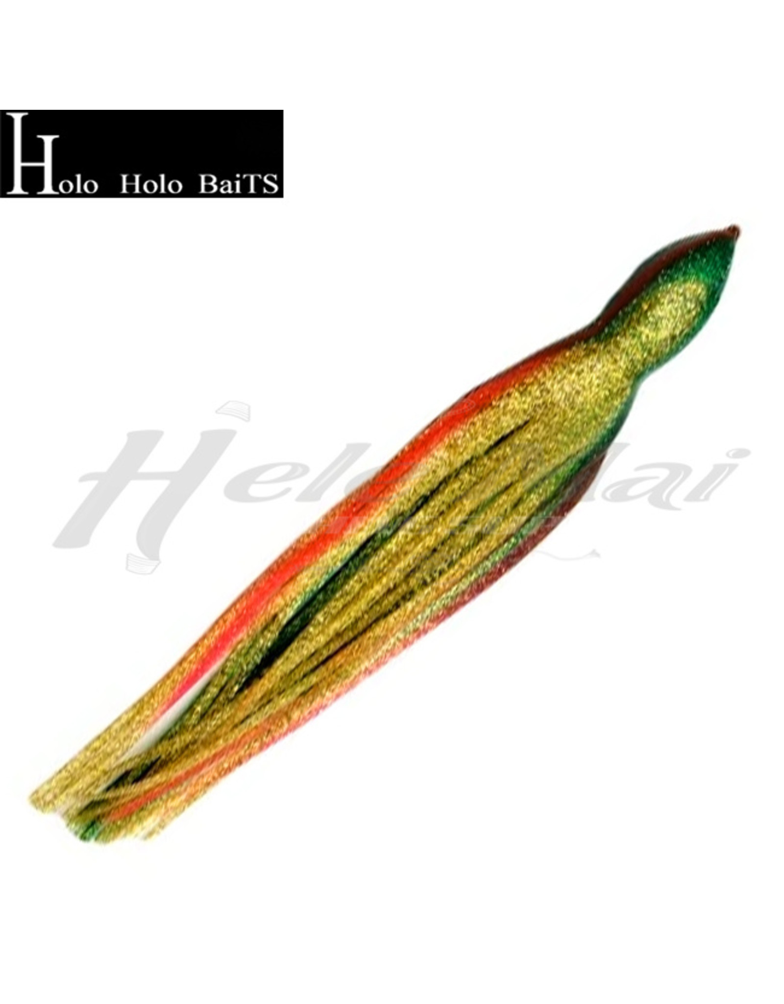 HOLO HOLO HAWAII (HHH) HH, 9" SQUID SKIRT GREEN GOLD GLITTER 0650