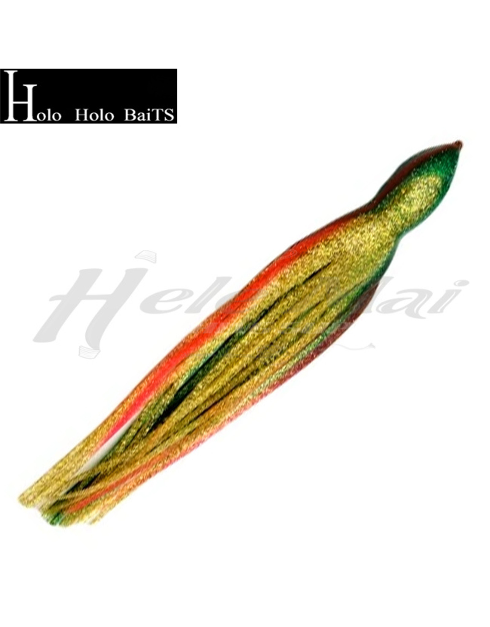 HOLO HOLO HAWAII (HHH) HHH, 9" SQUID LURE SKIRT GREEN GOLD GLITTER #650