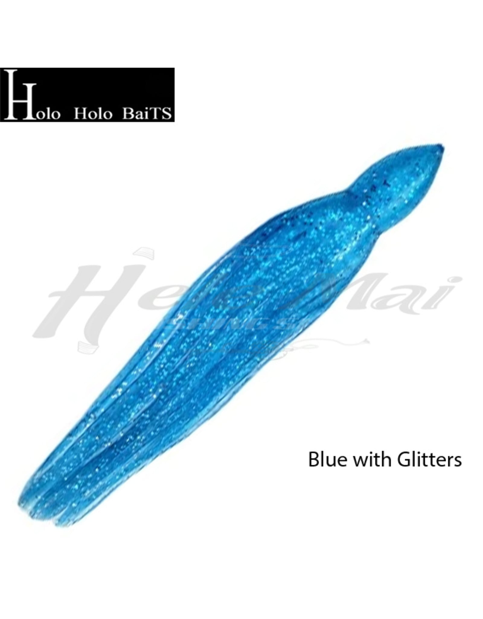 HOLO HOLO HAWAII (HHH) HHH, 9" SQUID LURE SKIRT ICY BLUE SILVER GLITTER #630