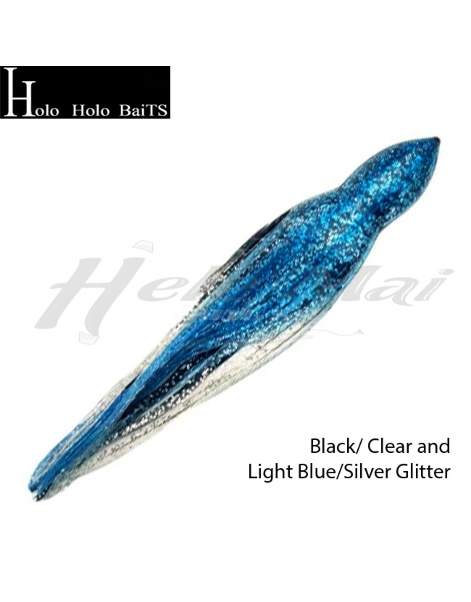 HOLO HOLO HAWAII (HHH) HHH, 7" SQUID LURE SKIRT BLACK BLUE SILVER ICY #627