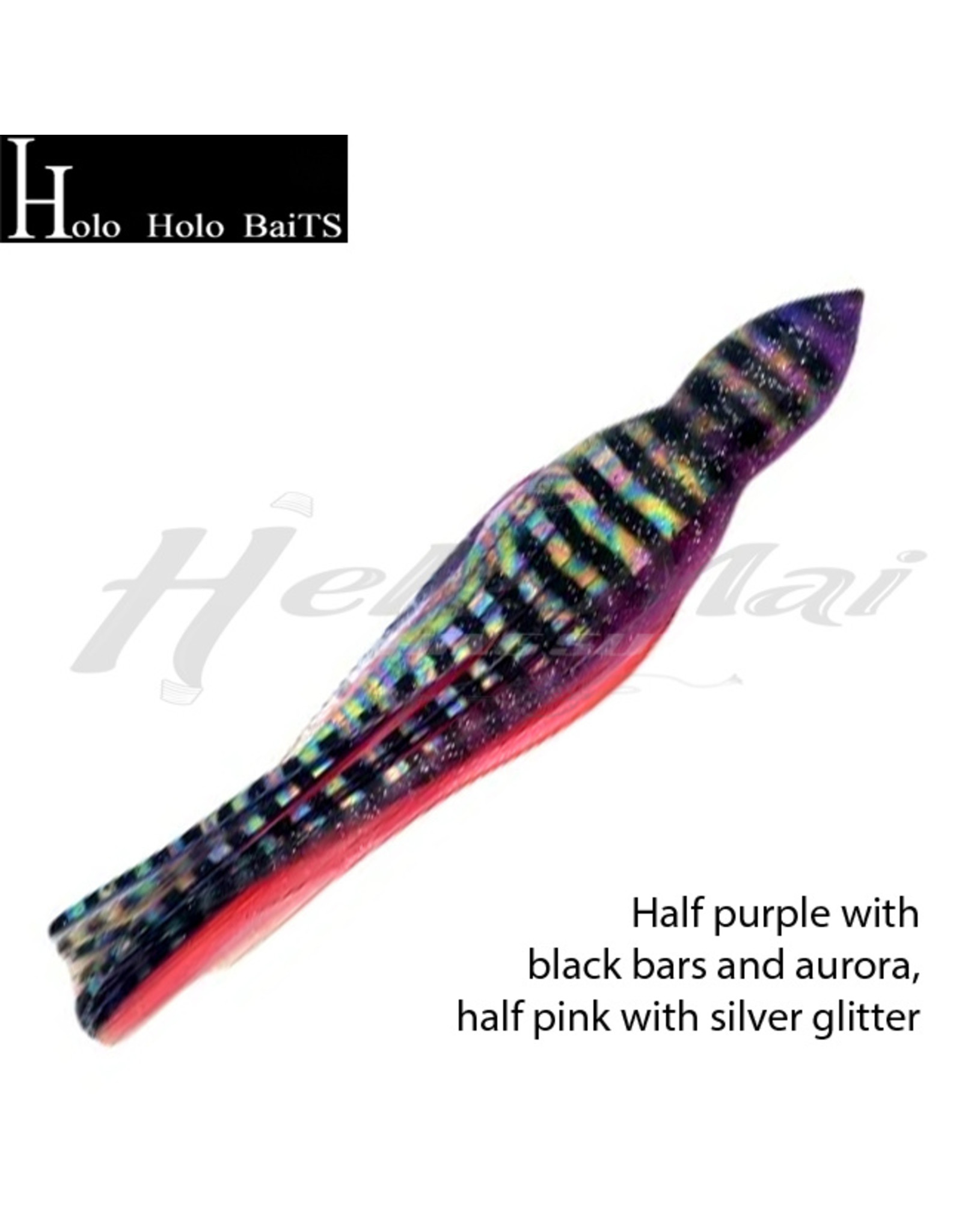 HOLO HOLO HAWAII (HHH) HHH, 7" SQUID LURE SKIRT BARS FLASH BLACK PURPLE #248