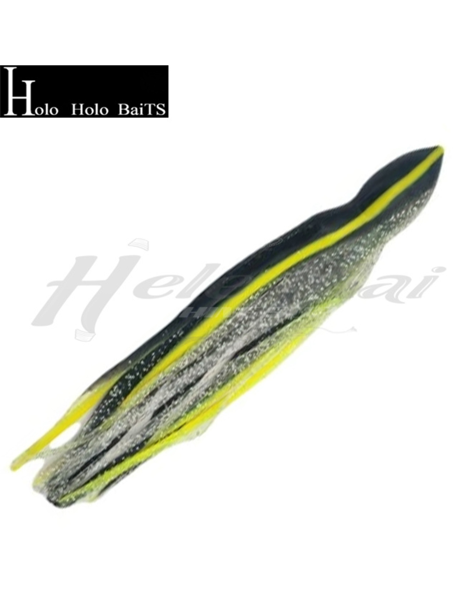 HOLO HOLO HAWAII (HHH) HHH, 7" SQUID LURE SKIRT BLACK SILVER STRIPE YELLOW #010