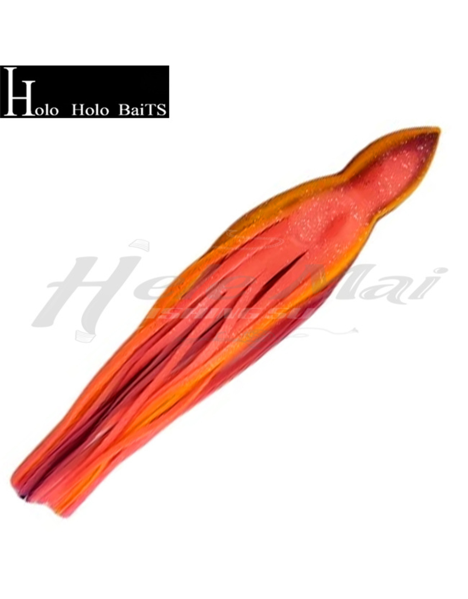 HOLO HOLO HAWAII (HHH) HHH, 9" SQUID LURE SKIRT SALMON ORANGE RED #084