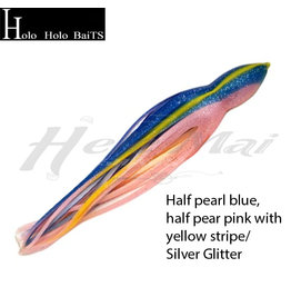 HOLO HOLO HAWAII (HHH) HHH, 7" SQUID LURE SKIRT BLUE PINK YELLOW BLACK GLITTER #1478