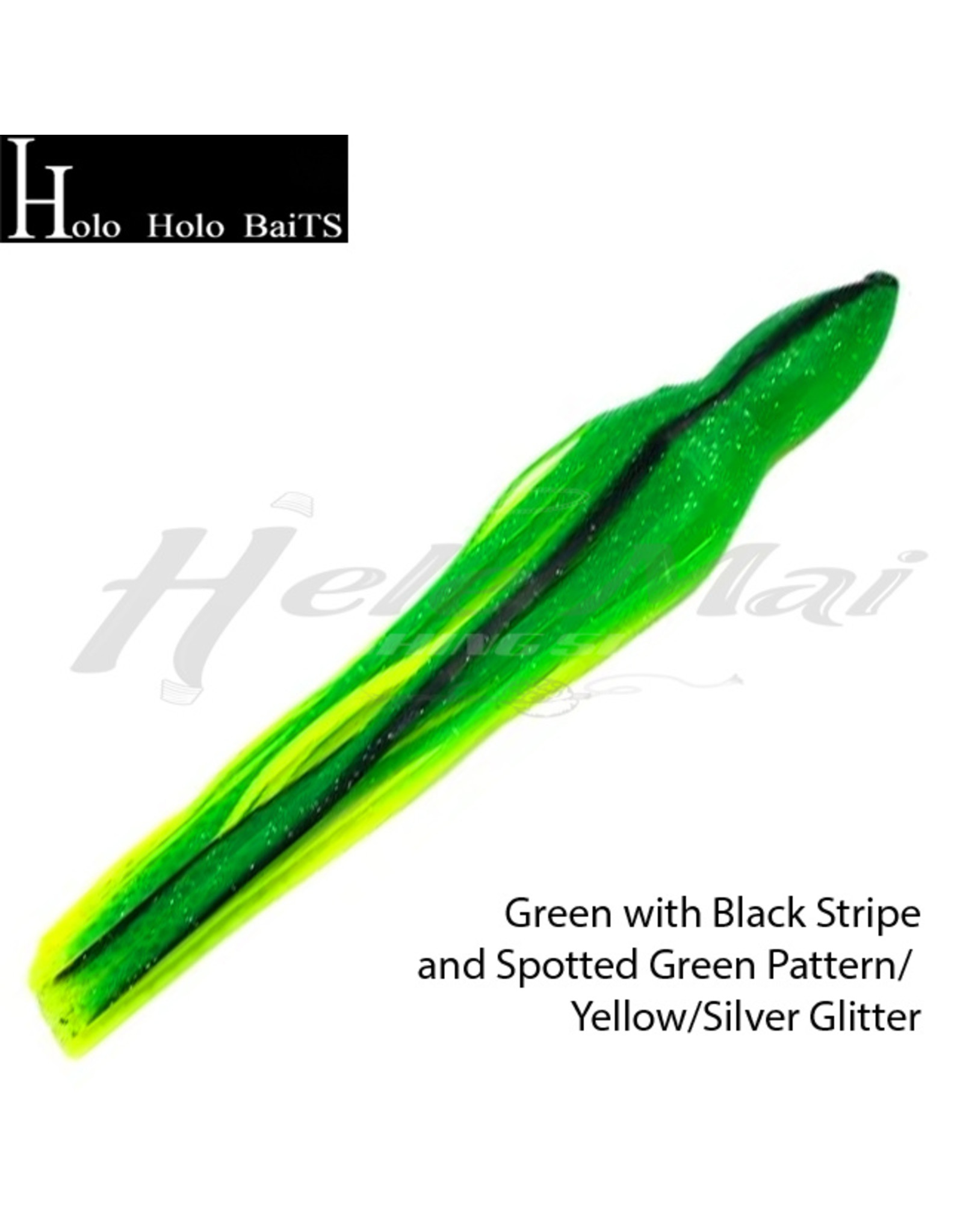 HOLO HOLO HAWAII (HHH) HHH, 7" SQUID LURE SKIRT FROG GREEN YELLOW #099