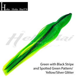 HOLO HOLO HAWAII (HHH) HHH, 7" SQUID LURE SKIRT FROG GREEN YELLOW #099