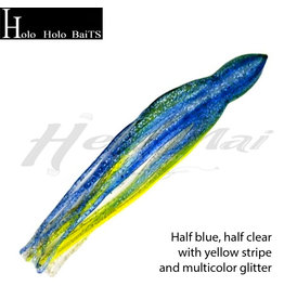 HOLO HOLO HAWAII (HHH) HHH, 7" SQUID LURE SKIRT BLUE SILVER YELLOW STRIPE #012