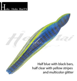 HOLO HOLO HAWAII (HHH) HHH, 7" SQUID LURE SKIRT BLUE SILVER YELLOW STRIPE #009