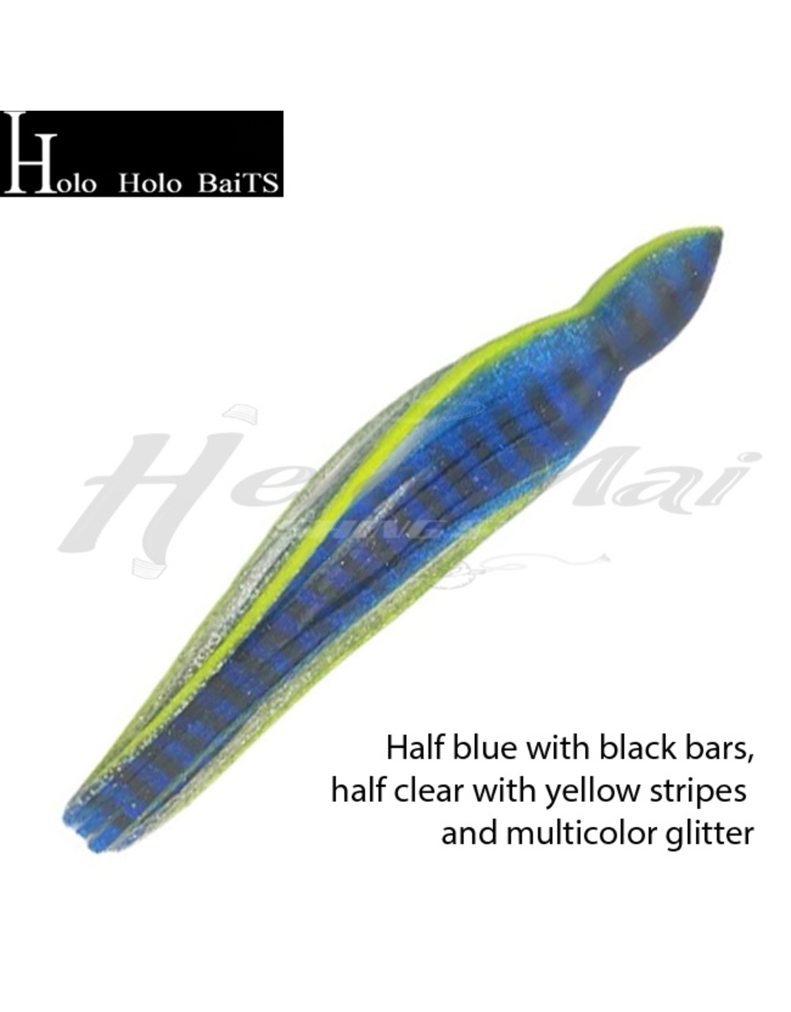 HOLO HOLO HAWAII (HHH) HHH, 9" SQUID LURE SKIRT BLUE SILVER YELLOW STRIPE #009