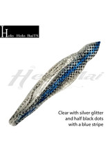 HOLO HOLO HAWAII (HHH) HHH, 9" SQUID LURE SKIRT SILVER GLITTER DOT STRIPE #007