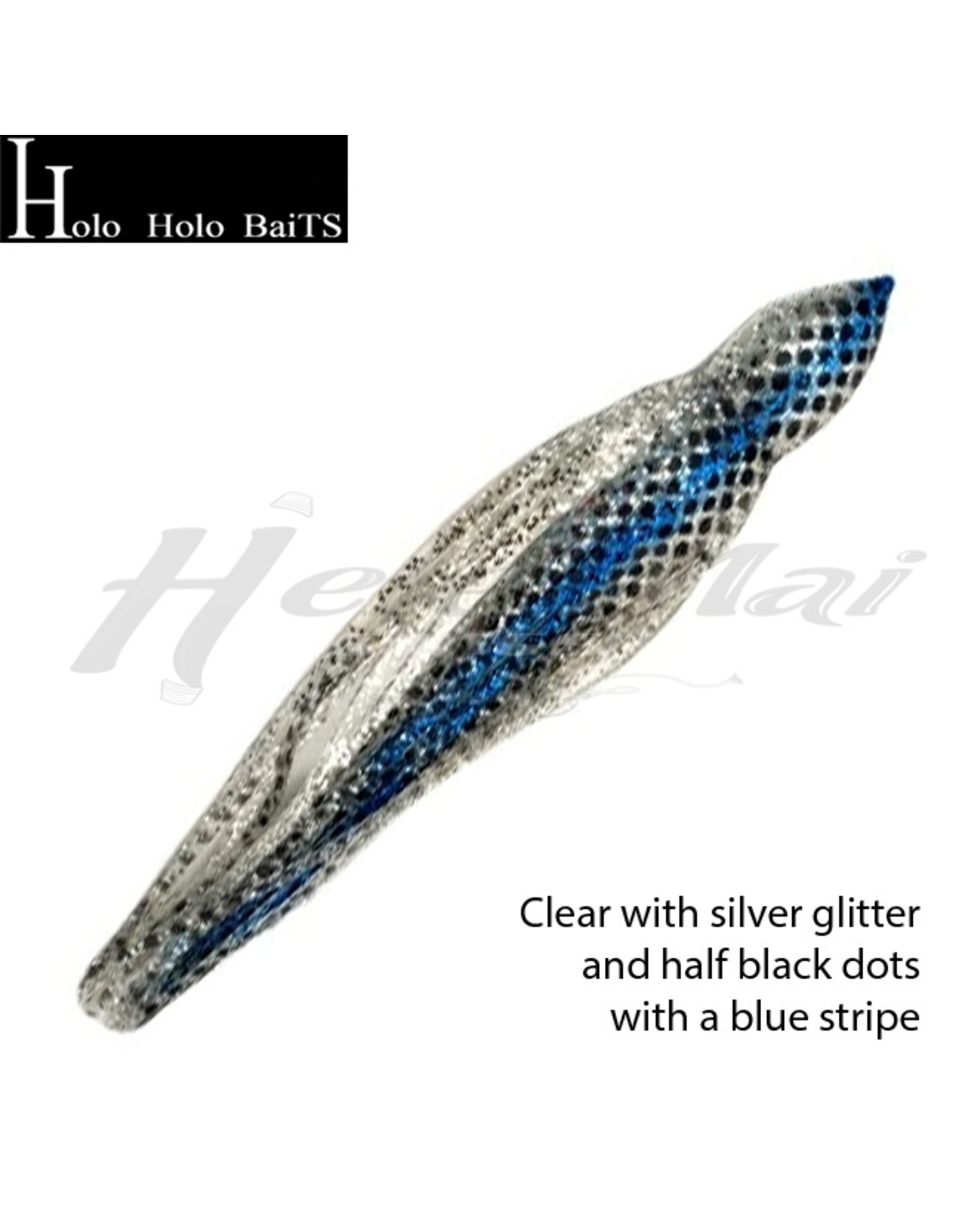HOLO HOLO Squid Skirt, 7" Silver Glitter Dots Stripe, 0007