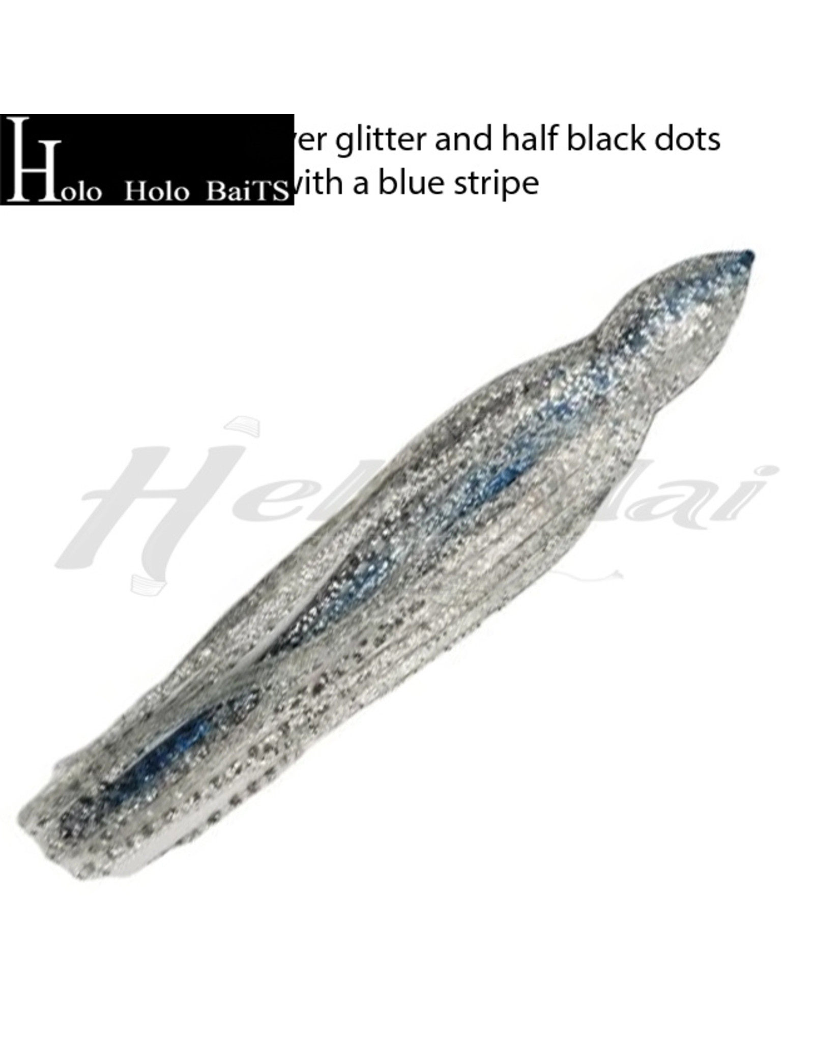 HOLO HOLO HAWAII (HHH) HHH, 7" SQUID LURE SKIRT SLIVER GLITTER DOTS STRIPE #007