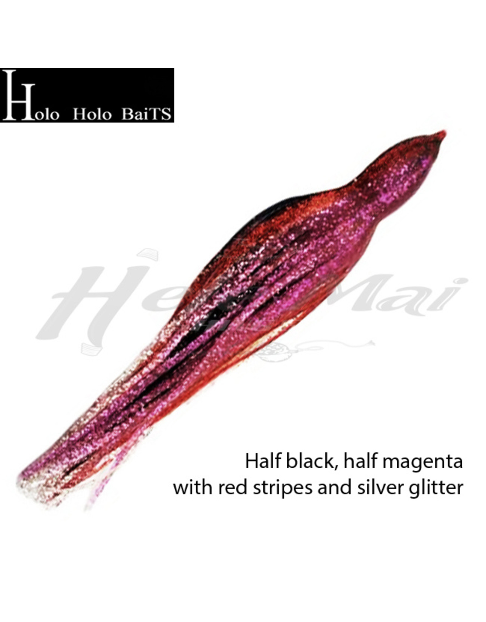 HOLO HOLO HAWAII (HHH) HHH, 7" SQUID LURE SKIRT BLACK PINK GLITTER #002