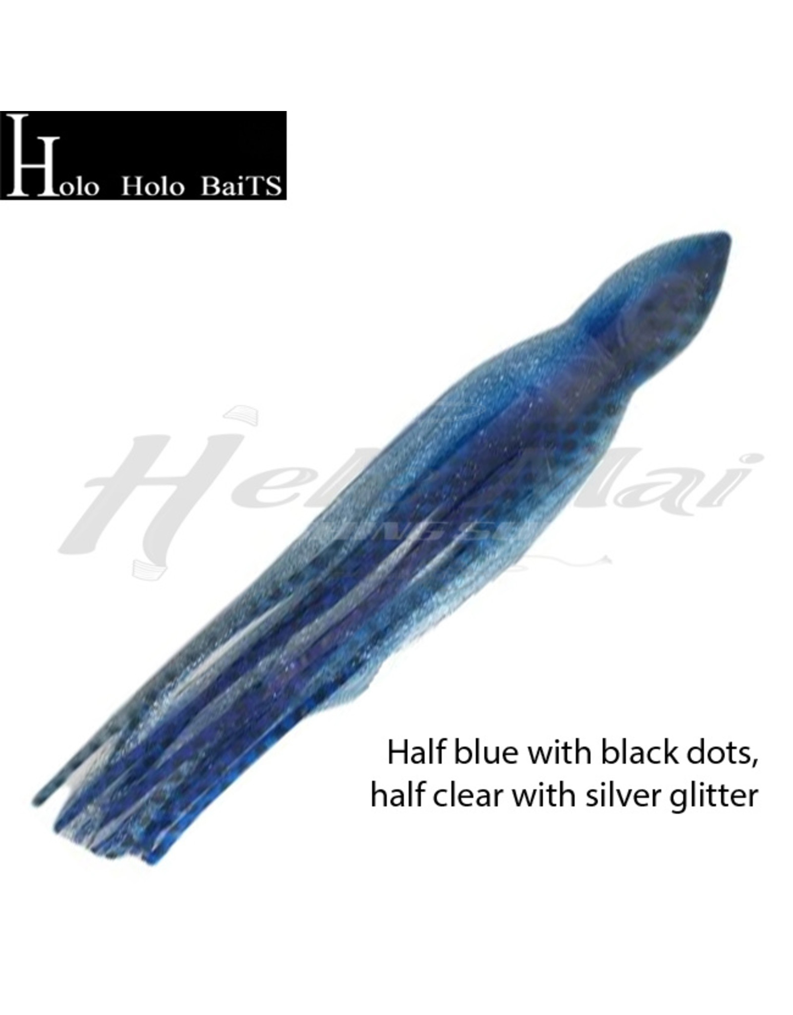 HOLO HOLO HAWAII (HHH) HHH, 9" SQUID LURE SKIRT BLUE SILVER GLITTER #001