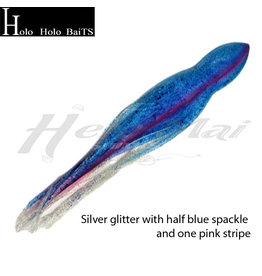 HOLO HOLO HAWAII (HHH) HHH, 7" SQUID LURE SKIRT SILVER GLITTER BLUE PINK #1473