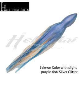 HOLO HOLO HAWAII (HHH) HHH, 9" SQUID LURE SKIRT PURPLE HAZE BLUE SALMON PURPLE SILVER GLITTER