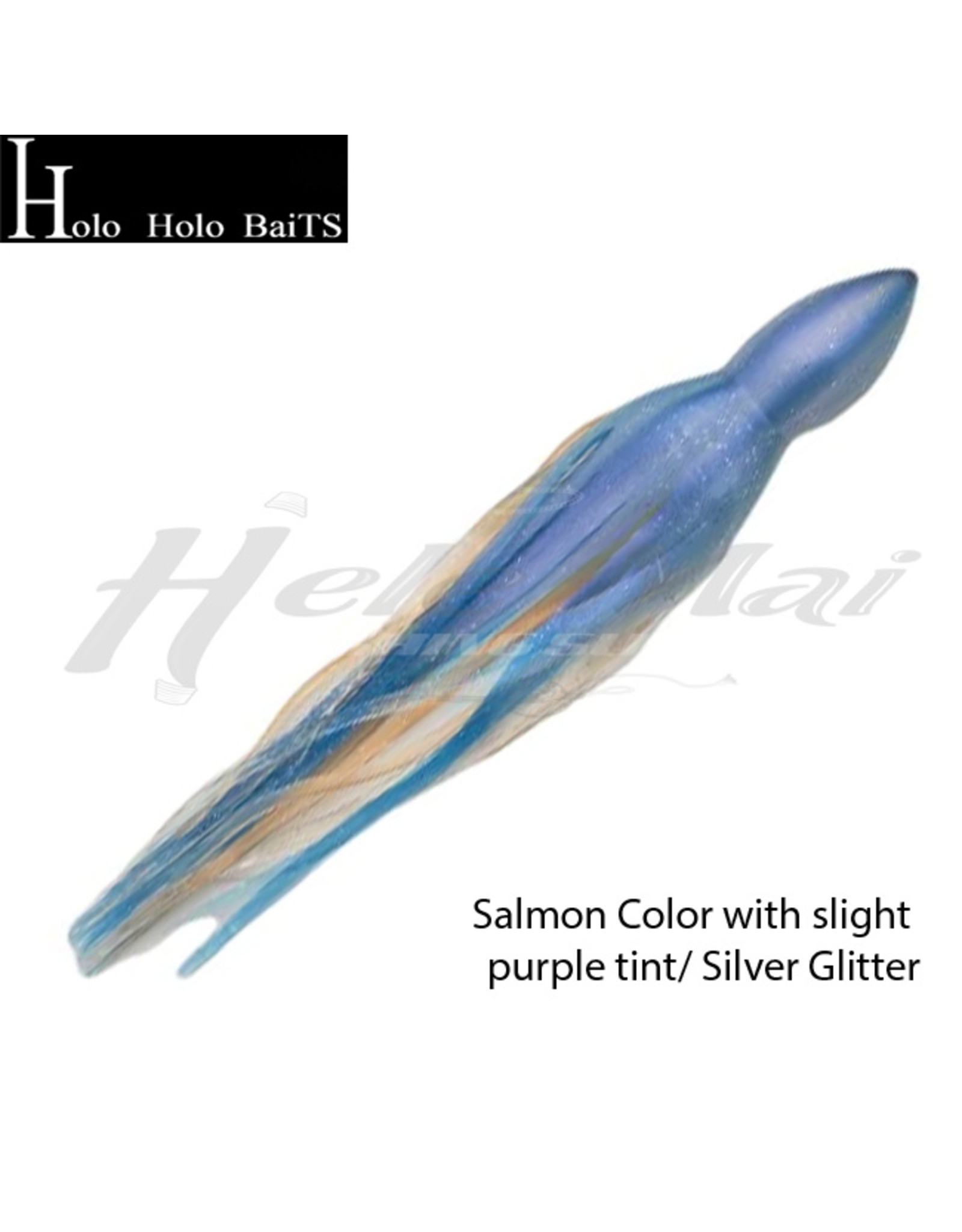 HOLO HOLO HAWAII (HHH) HHH, 7" SQUID LURE SKIRT PURPLE HAZE BLUE SALMON PURPLE SILVER GLITTER