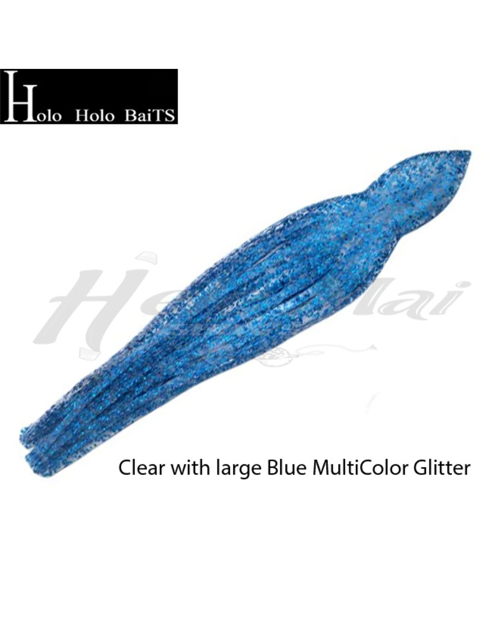 HOLO HOLO HAWAII (HHH) HHH, 7" SQUID LURE SKIRT ICE BLUE CLEAR BLUE SILVER GLITTER HOB
