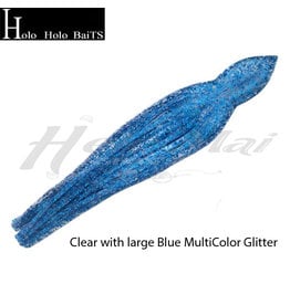 HOLO HOLO Squid Skirt, 9" Ice Blue Clear Blue Silver Glitter, HOB