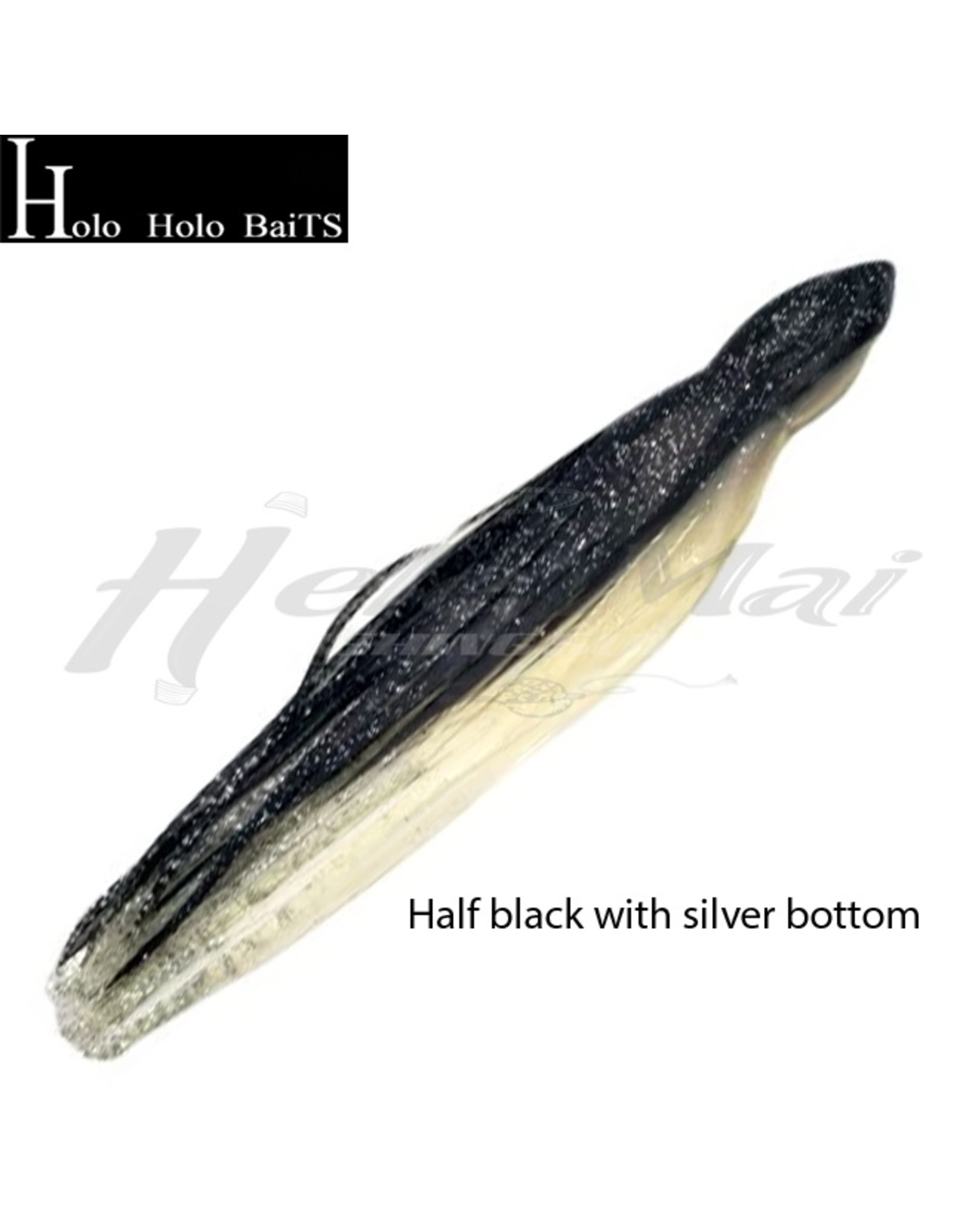 HOLO HOLO HAWAII (HHH) HHH, 9" SQUID LURE  SKIRT BLACK SILVER GLITTER #629