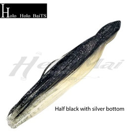 HOLO HOLO HAWAII (HHH) HHH, 9" SQUID LURE  SKIRT BLACK SILVER GLITTER #629