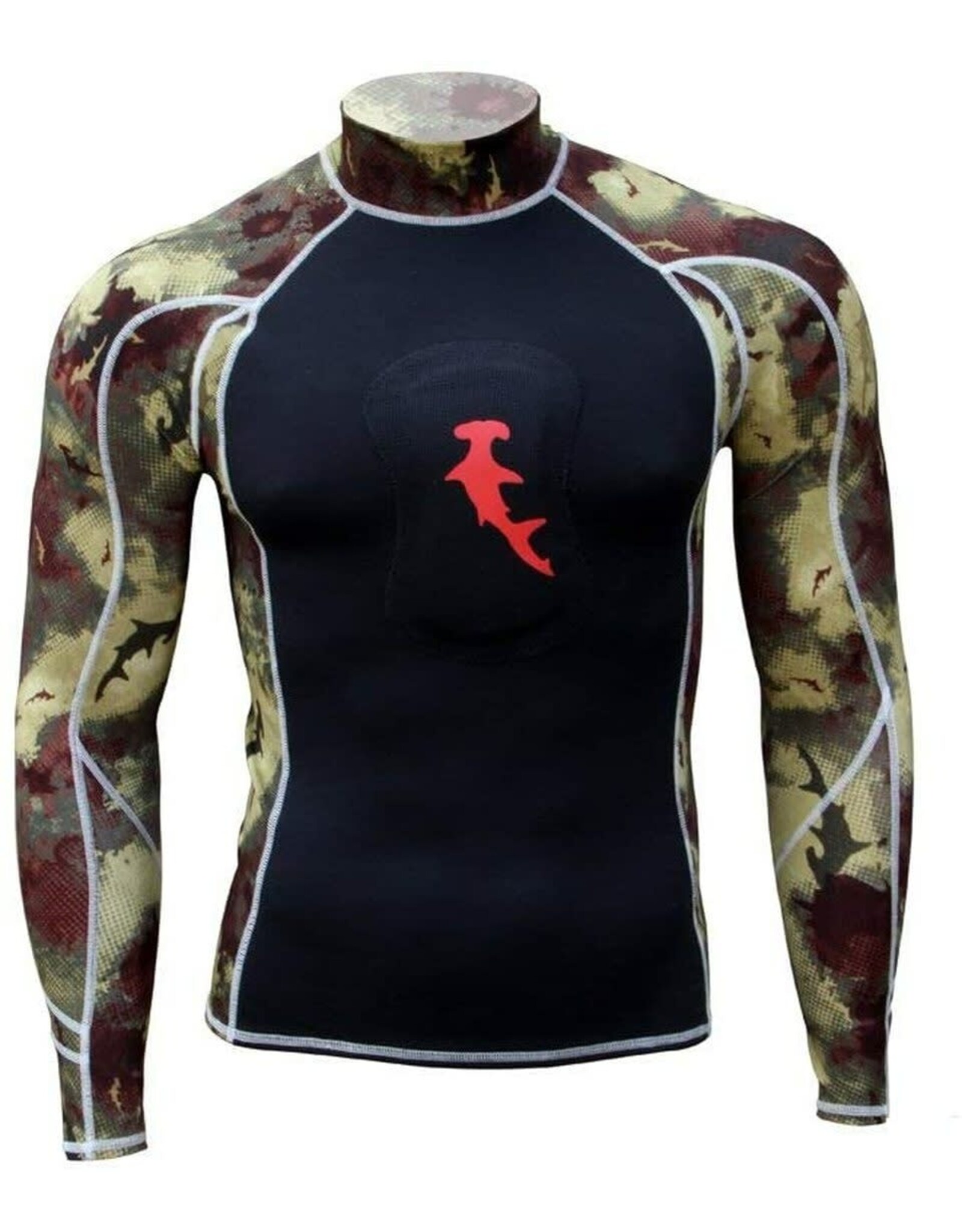 HAMMERHEAD SPEARGUNS (HHS) HHS, AMBUSH RASHGUARD CAMO/LONG/ DEEP REEF GREEN