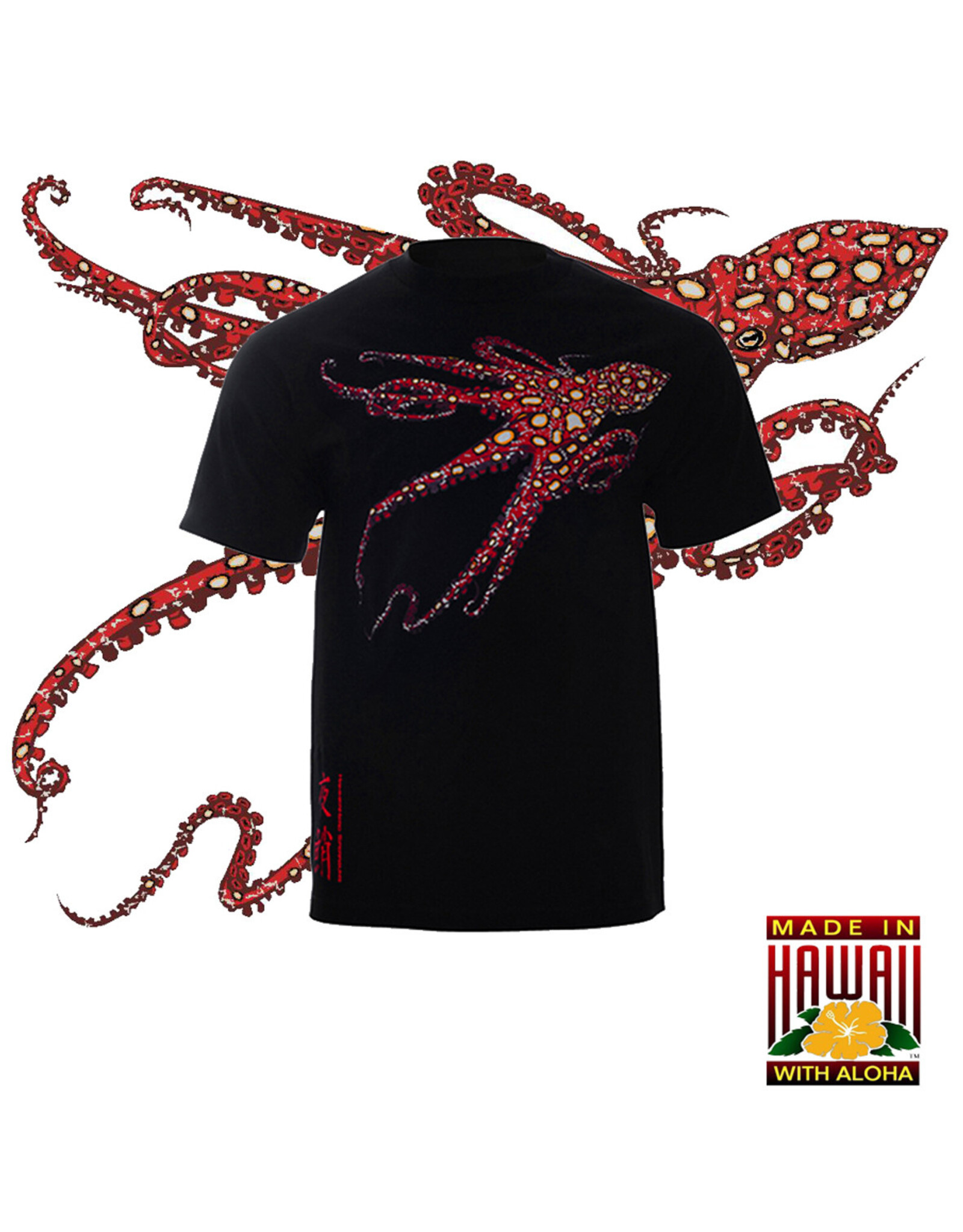 HAMMERHEAD SPEARGUNS (HHS) HHS, KATAKANA NIGHT TAKO T-SHIRT SHORT BLACK