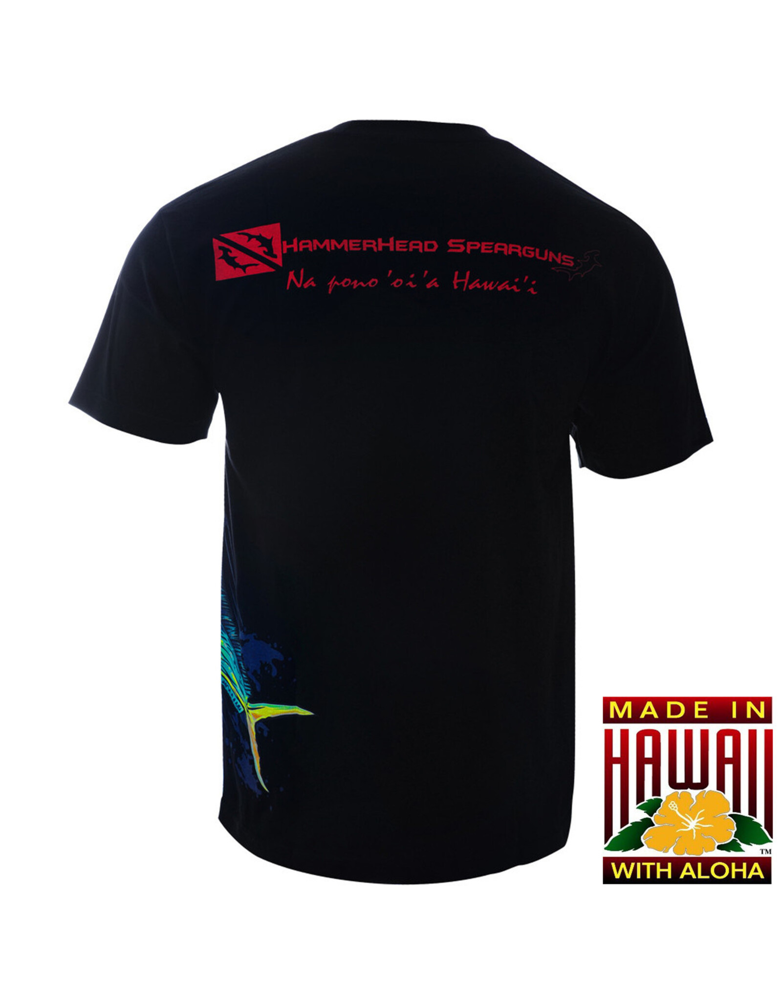 HAMMERHEAD SPEARGUNS (HHS) HHS, KATAKANA MAHI MAHI T-SHIRT SHORT BLACK