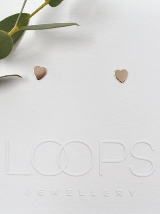 Loops Jewellery Loops Tiny Heart Studs Gold